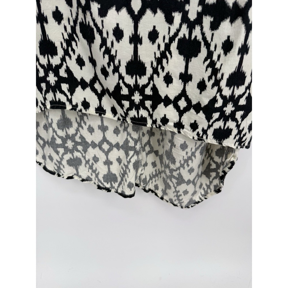 KAVU Jocelyn Ikat Dress M Black Ivory Racerback High Low Midi Tank Pocket Beach - Picture 5 of 10